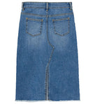 Kylie wide long denim skirt | Medium Blue Denim