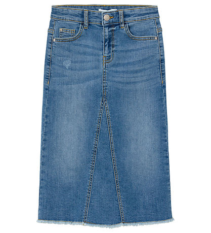 Kylie wide long denim skirt | Medium Blue Denim