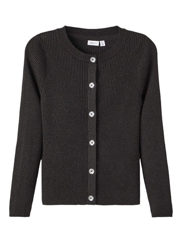 Rikula ls knit cardigan | Black/Lurex