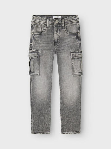 Silas Tap Cargo jeans| Light Grey Denim