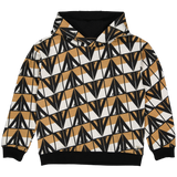 Flip hooded sweater | AOP Black Graphic VV