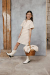 Railey dress | AOP Taupe Stripes