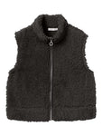 Nenny short teddy vest | Black