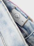 Salli slim dnm shorts | Light Blue Bleached