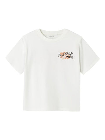 Boway ss nreg heavy top | Cloud Dancer/Red Orange