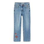 Rose straight emb jeans 3285-BE | Light Blue Dnm/Rose
