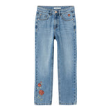 Rose straight emb jeans 3285-BE | Light Blue Dnm/Rose