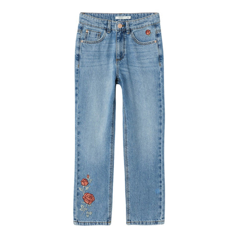 Rose straight emb jeans 3285-BE | Light Blue Dnm/Rose