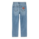 Rose straight emb jeans 3285-BE | Light Blue Dnm/Rose