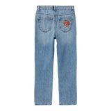 Rose straight emb jeans 3285-BE | Light Blue Dnm/Rose