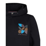 Sweater hooded print | Deep Black