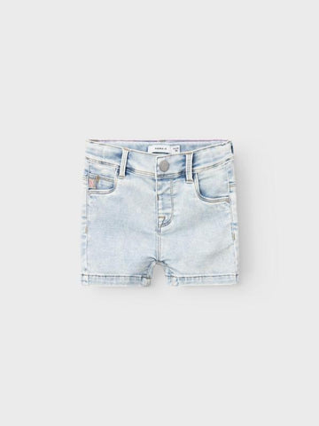 Salli slim dnm shorts | Light Blue Bleached