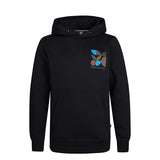 Sweater hooded print | Deep Black