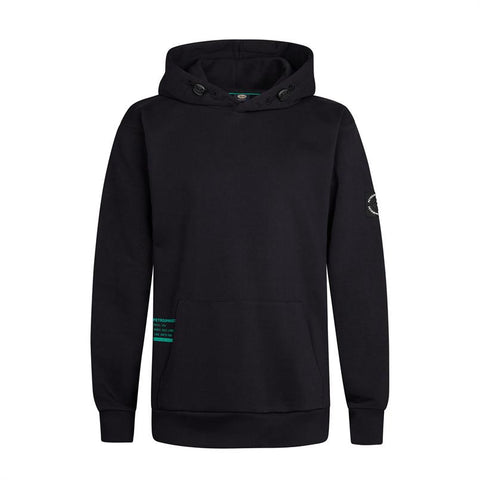 Sweater hooded print | Deep Black